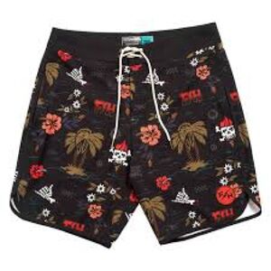 Men's Black Patterned Shorts